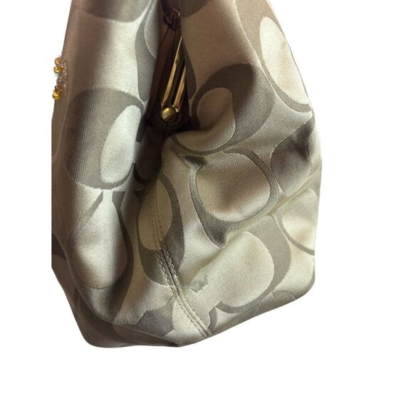 Coach 2011 Signature C Floral Applique Frame Kisslock Carryall Satchel Handbag - Picture 5 of 7